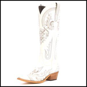 Embroidered Rhinestone Cowgirl Boots Knee High Retro Chunky Heel Fashion